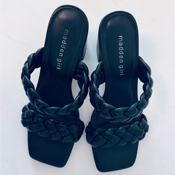 Madden Girl Black Braided Heels - Picture 6 of 7